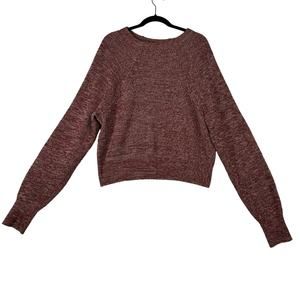 Free People Too Good Ribbed Trim Red Pullover Sweater Sz M Cottagecore Festival